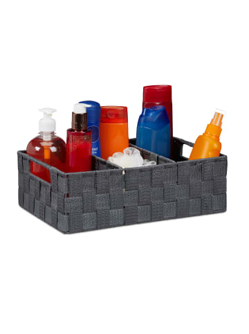 relaxdays Aufbewahrungskorb in Grau - (B)32x (H)10 x (T)21 cm