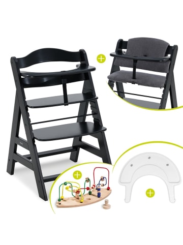 Hauck Hochstuhl Alpha Plus Black - im Sparset in schwarz