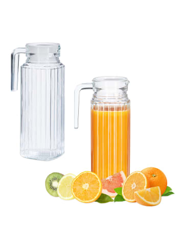 relaxdays 2 x Saftkrug in Transparent - 1 l