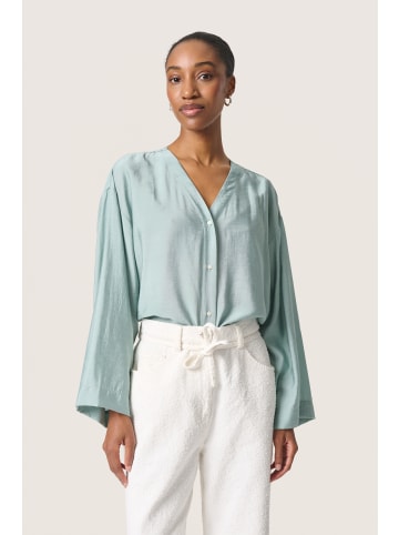 Soaked in Luxury Langarm - Hemd SLLeodora Lockere Passform in Silver Blue