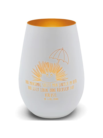 Mr. & Mrs. Panda Kerzenhalter Seeigel mit Spruch in Weiß