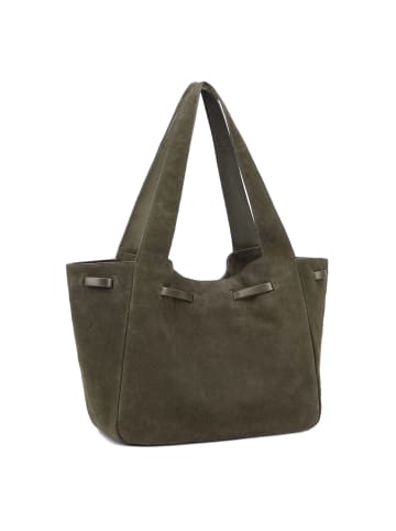Les Visionnaires Garbriella Shopper Tasche Leder 40 cm in moss green