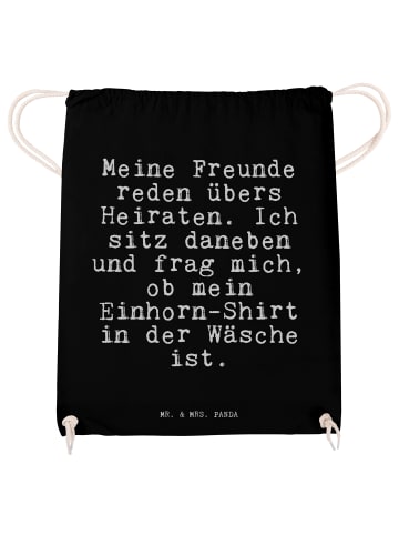 Mr. & Mrs. Panda Baumwolltasche Meine Freunde reden übers... mit... in Schwarz