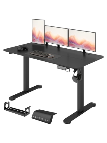 Vinsetto Schreibtisch-140L x 70B x 72-116H cm-Schwarz