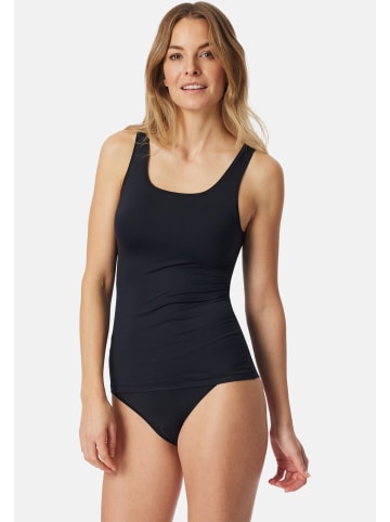 Schiesser Unterhemd / Top Unique Mirco in Schwarz / beige