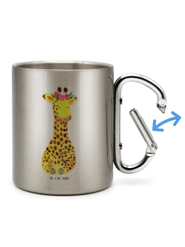 Mr. & Mrs. Panda Kaffeetasse Giraffe Blumenkranz ohne Spruch in Silber