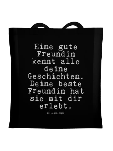 Mr. & Mrs. Panda Tote Bag Eine gute Freundin kennt... mit Spruch in Schwarz
