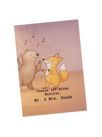 Mr. & Mrs. Panda Postkarte Hase Tanzen Design mit Spruch in Weiß