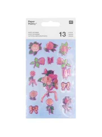 Rico Design Papeterie/PBS - Puffy Sticker La Vie en Rose, Rosen