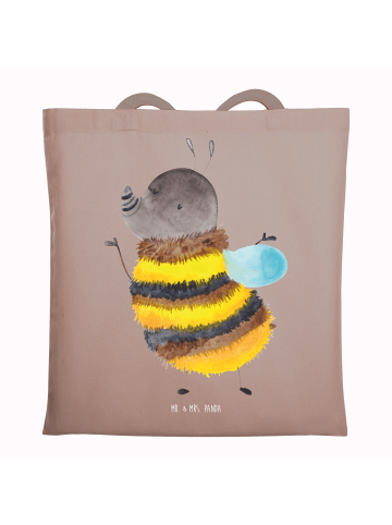 Mr. & Mrs. Panda Shopping Tasche Hummel flauschig ohne Spruch in Braun Pastell