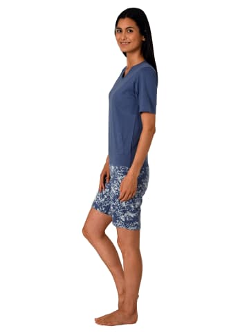 NORMANN kurzarm Pflegeoverall Demenz Eteiler Reissverschluss - 80205 in blau