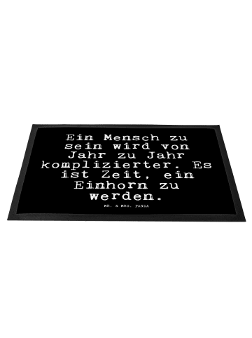 Mr. & Mrs. Panda Türmatte Ein Mensch zu sein... mit Spruch in Schwarz