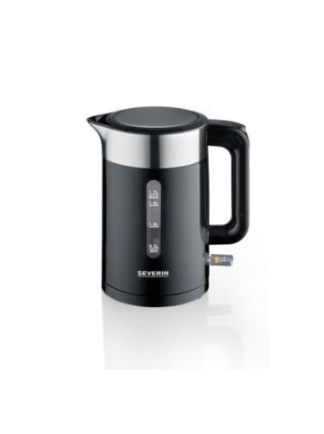 SEVERIN SEVERIN WK 9265 Wasserkocher (1,7 Liter, 2200 W, Edelstahl, schwarz) in Schwarz