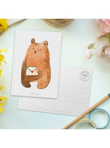 Mr. & Mrs. Panda Postkarte Bär Liebesbrief ohne Spruch in Weiß