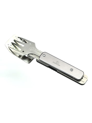 RADOLEO Grillwerkzeug Grill-Multi-Tool GENIUS POCKET 4in1  Grillbesteck in silber
