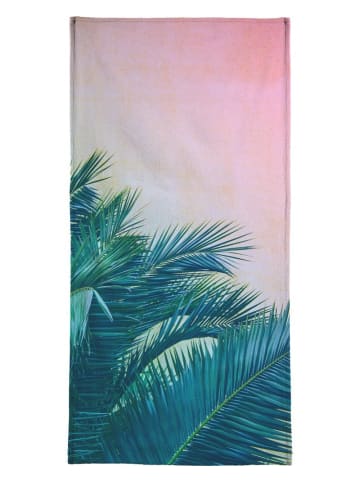 Juniqe Handtuch "Palm III" in Grün & Rosa