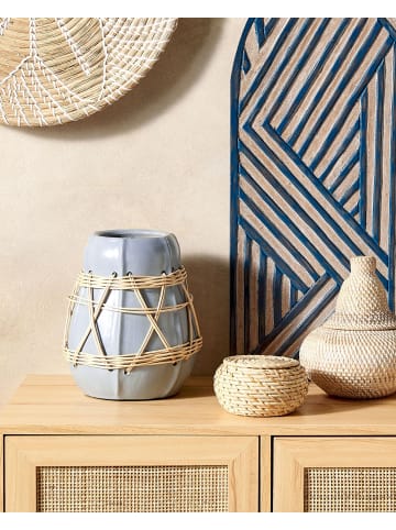 Beliani Dekovase KAMERING in Blau/Beige - (W) 22 x (H) 27 x (L) 22 cm