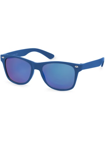 styleBREAKER Nerd Sonnenbrille in Blau / Blau verspiegelt