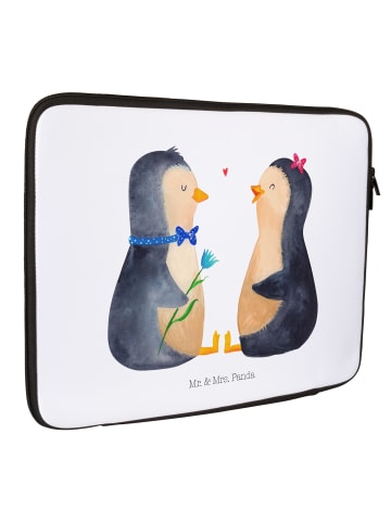 Mr. & Mrs. Panda Notebook Tasche Pinguin Pärchen ohne Spruch in Weiß