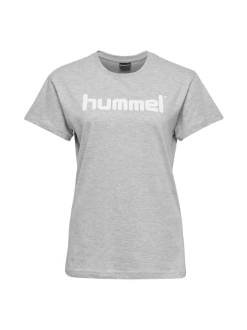 Hummel T-Shirt Training Kurzarm Sport Rundhals Figurbetont in Grau-2