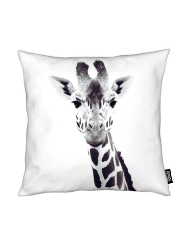 Juniqe Kissen "Giraffe" in Grau & Schwarz