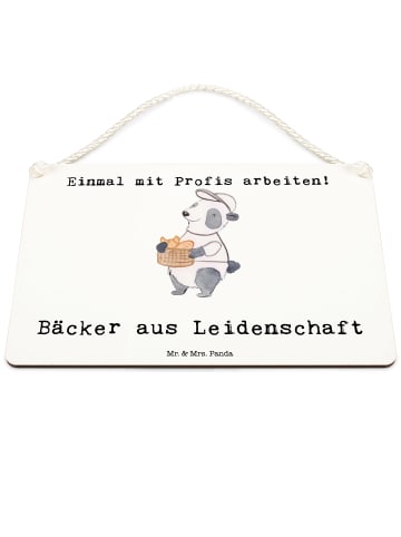 Mr. & Mrs. Panda Deko Schild Bäcker Leidenschaft mit Spruch in Weiß