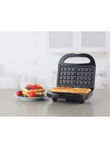 Progress Waffeleisen 750 W in Schwarz, 22,2 x 22,1 x 9,5 cm