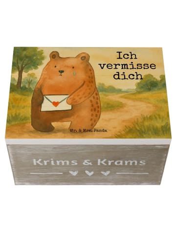 Mr. & Mrs. Panda Box Bär Vermissen Design mit Spruch in Weiß