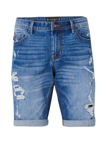KOROSHI Entspannte denim-bermudashorts mit fünf taschen in blau