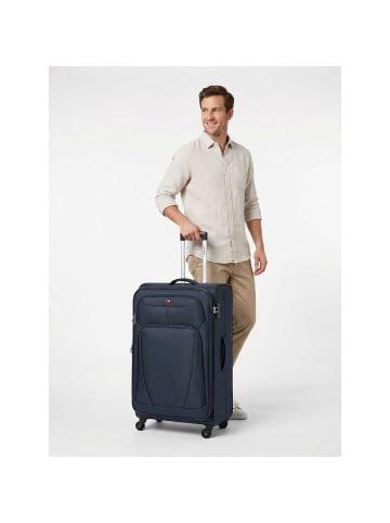 Wenger Beaumont 4 Rollen Trolley L 78 cm mit Dehnfalte navy