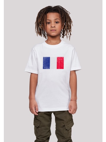 F4NT4STIC T-Shirt France Frankreich Flagge distressed in weiß