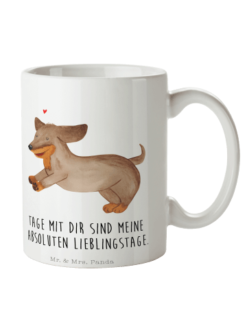 Mr. & Mrs. Panda Tasse Hund Dackel mit Spruch in Weiß