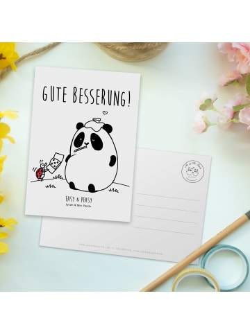 Mr. & Mrs. Panda Grußkarte Panda Gute Besserung mit Spruch in Weiß