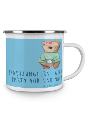 Mr. & Mrs. Panda Teebecher Brautjungfern Party mit Spruch in Sky Blue