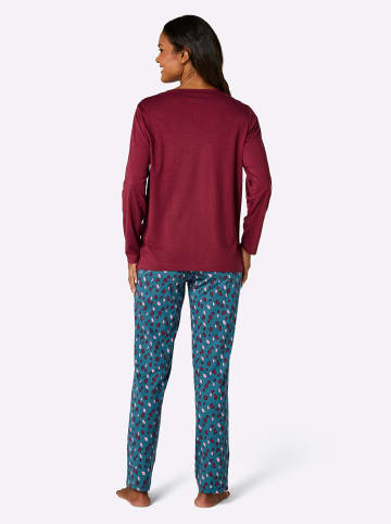 WITT WEIDEN Schlafanzug in dunkelrot-topas-bedruckt