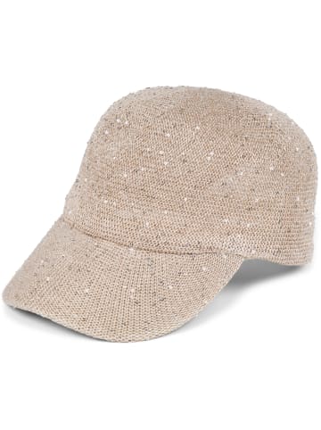 styleBREAKER Baseball Cap mit Pailletten in Beige