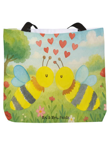 Mr. & Mrs. Panda Tote Bag Biene Liebe Design ohne Spruch in Weiß