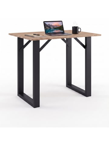 VCM Holz Bartisch Stehtisch Tisch Tresen Xona 138x80 cm in Sonoma-Eiche/Schwarz