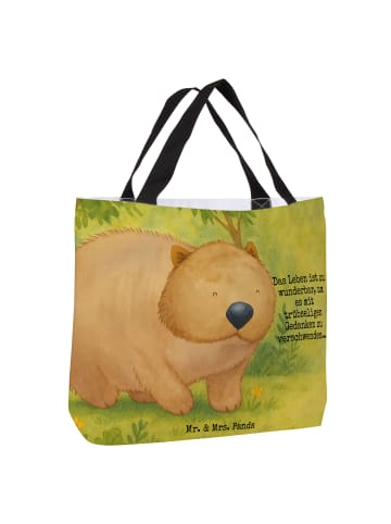 Mr. & Mrs. Panda Shopper Damen Wombat Design mit Spruch in Weiß