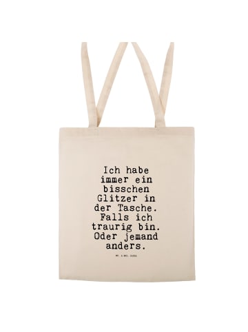 Mr. & Mrs. Panda Strandtasche Ich habe immer ein... mit Spruch in Creme
