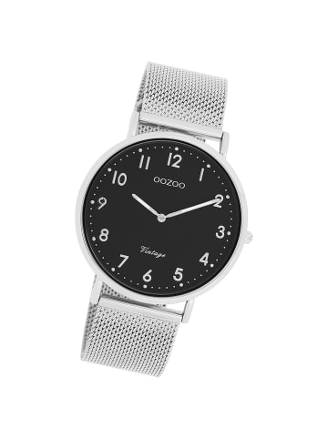 Oozoo Analog-Armbanduhr Oozoo Vintage Series silber groß (ca. 40mm)