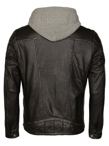 Mustang Lederjacke mit Kapuze 31020140 in schwarz