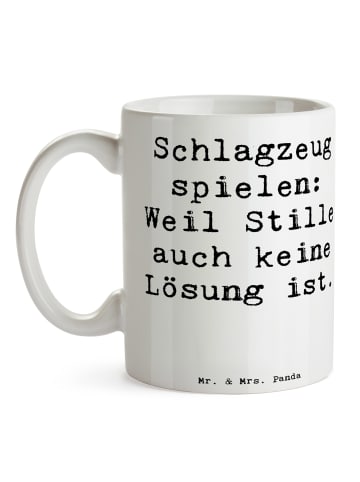 Mr. & Mrs. Panda Kaffeebecher Spruch Schlagzeug Magie mit Spruch in Weiß