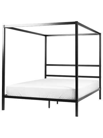 Beliani 2-tlg Himmelbett LESTARDS in Schwarz