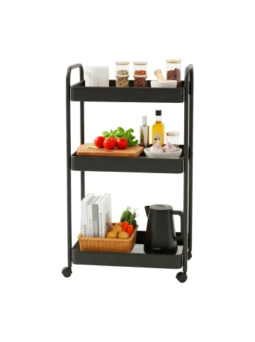relaxdays Rollwagen in Schwarz – (B)43 x (H)78 x (T)30 cm