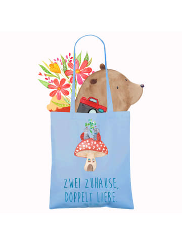 Mr. & Mrs. Panda Shopping Tasche Trennung von den Eltern mit Spruch in Sky Blue
