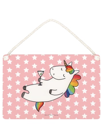 Mr. & Mrs. Panda Holztafel Einhorn Blümchentail ohne Spruch in Rot Pastell