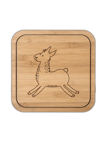 Mr. & Mrs. Panda Untersetzer Kork Lama Springen ohne Spruch in Transparent