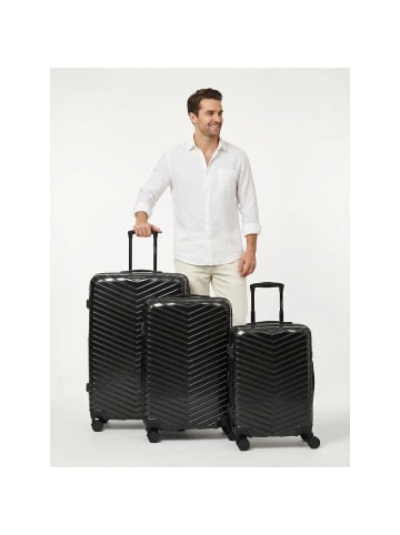 Redolz Essentials 18 4 Rollen Kofferset 3-teilig mit Dehnfalte metallic-black shiny