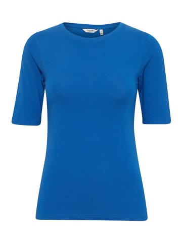b.young T-Shirt Slim Fit Ellenbogen-Länge Rundhalsausschnitt in Blau-2